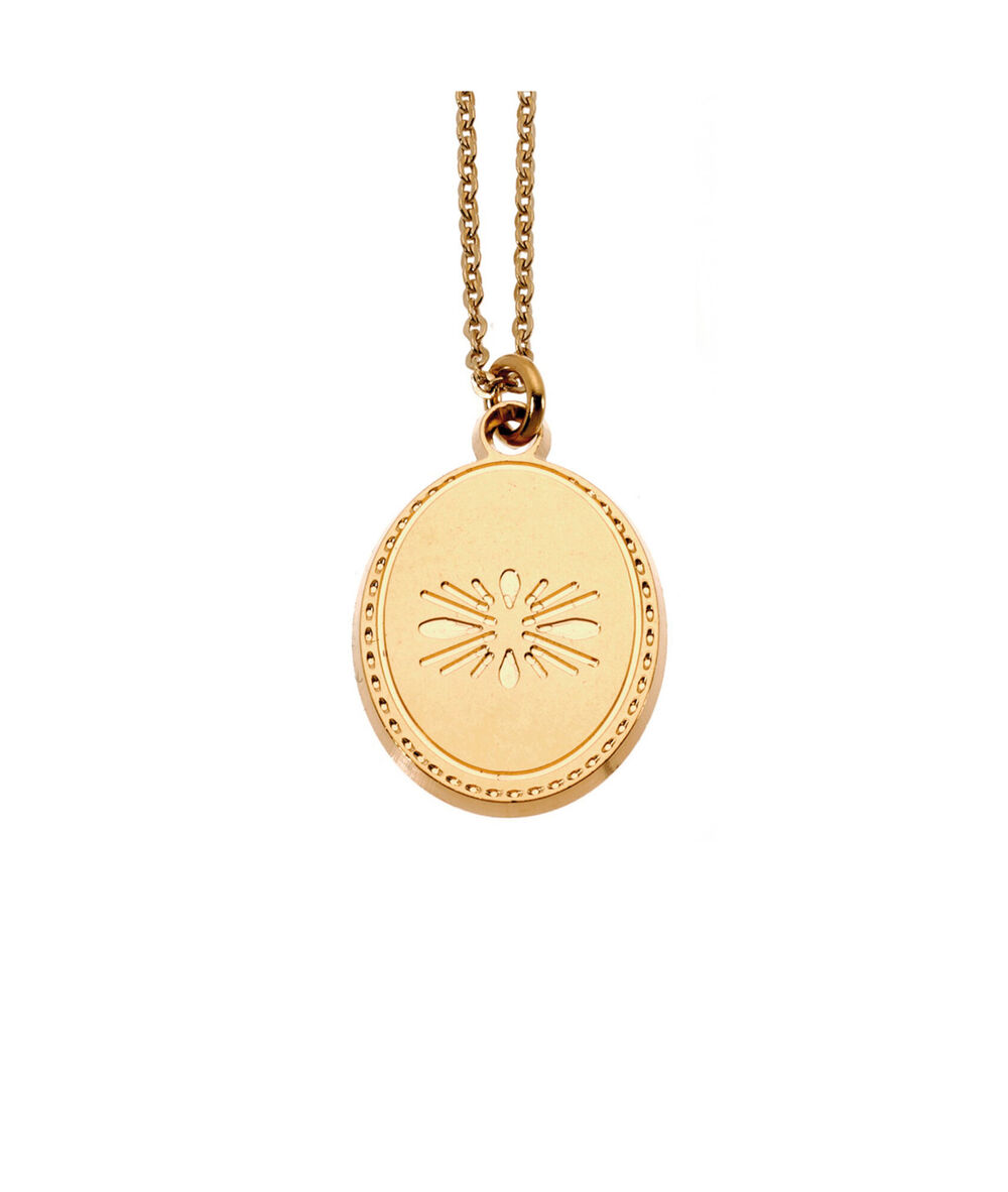 Collier médaille fleurs or bijoux léone or.