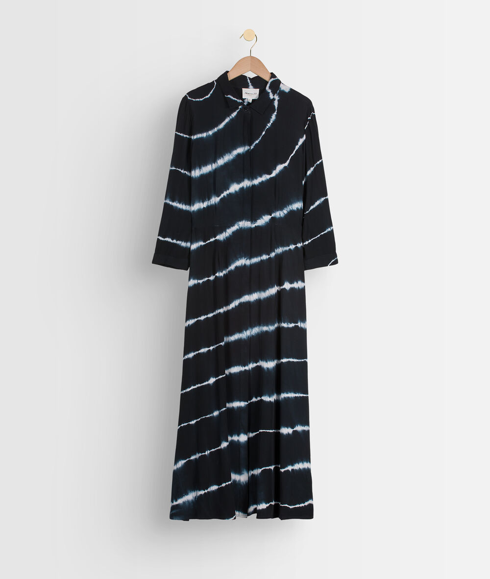 Robe chemise longue imprimée laurice noir.