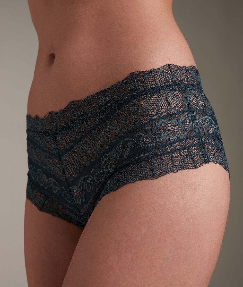 Shorty en dentelle de coton responsable responsable vert canard ella vert canard.