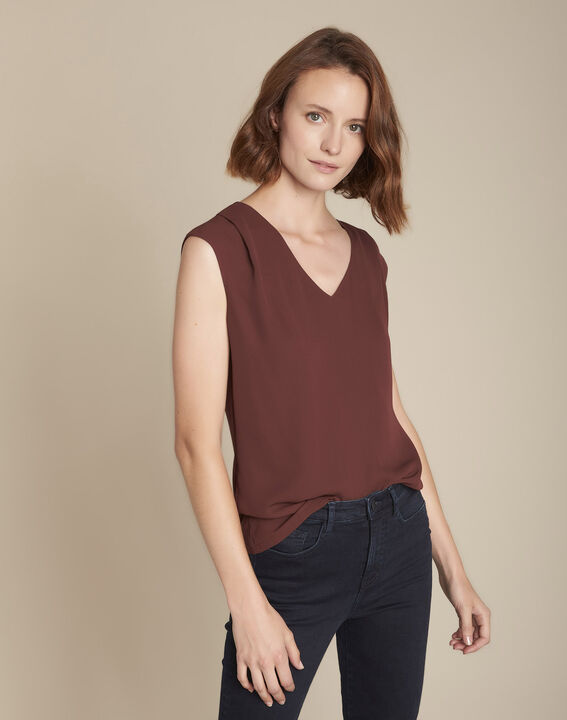 Blouse ébène col V Neptune | 1-2-3 Blouse ébène col V Neptune PhotoZ | 1-2-3