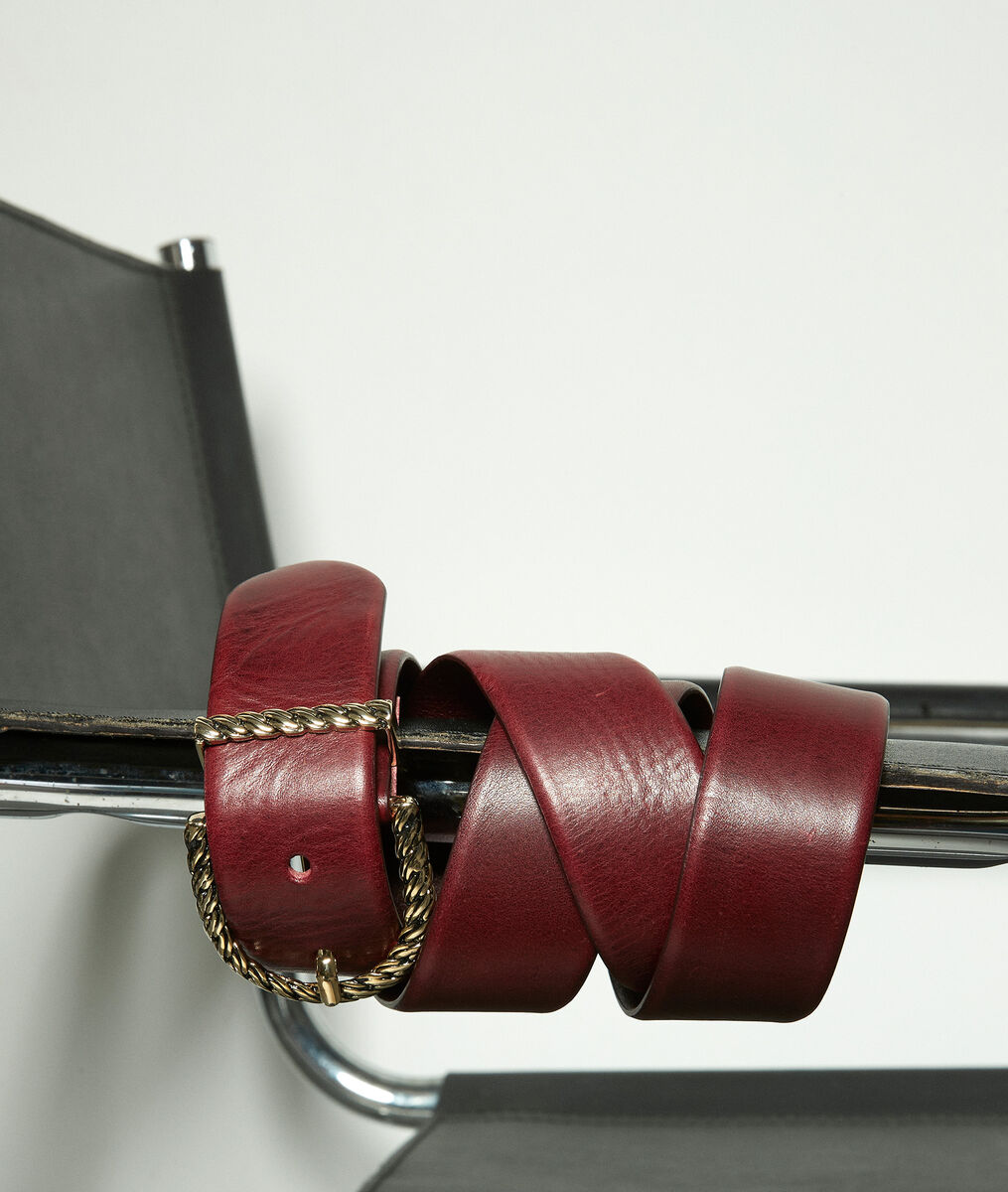 Ceinture en cuir bordeaux et à boucle fantaisie Emy | 1-2-3 Ceinture en cuir bordeaux et à boucle fantaisie Emy PhotoZ | 1-2-3