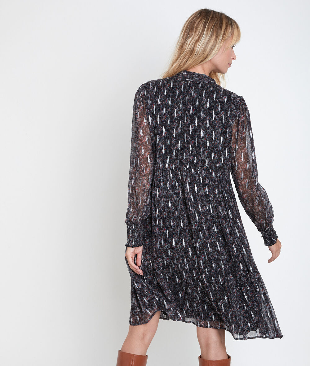Robe impriméelavallière nikki noir.