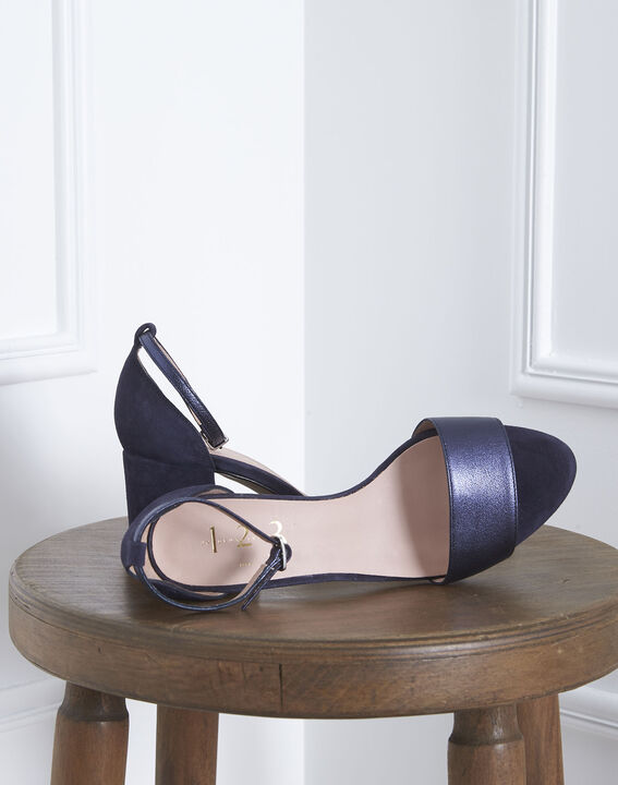 Sandales ouvertes bleues en cuir Khloe | 1-2-3 Sandales ouvertes bleues en cuir Khloe PhotoZ | 1-2-3