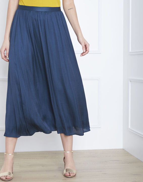 Jupe bleue longue effet satin Sissi | 1-2-3 Jupe bleue longue effet satin Sissi PhotoZ | 1-2-3