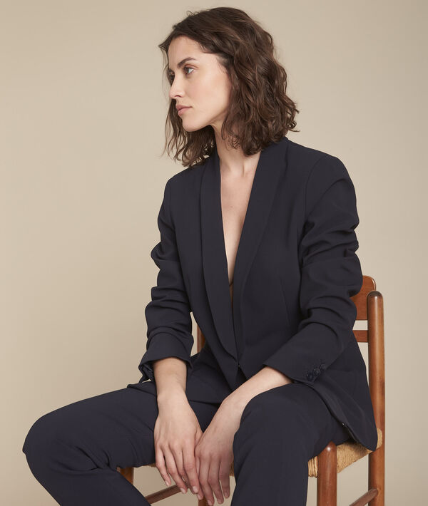 Veste marine microfibre col chale Stella | 1-2-3 Veste marine microfibre col chale Stella PhotoZ | 1-2-3