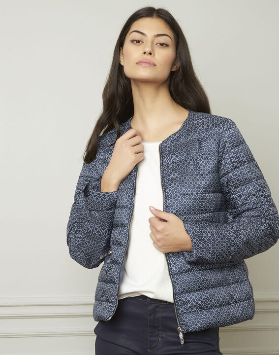 Doudoune bleu courte motifs fantaisie Dyvana | 1-2-3 Doudoune bleu courte motifs fantaisie Dyvana PhotoZ | 1-2-3