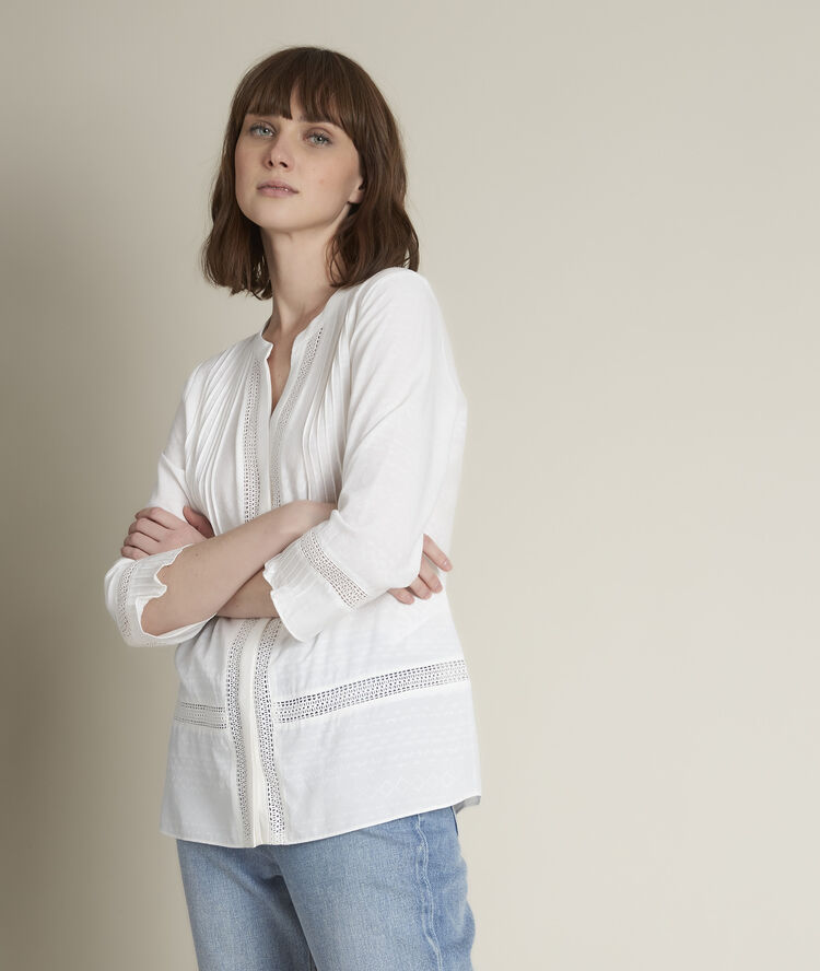 Blouse brod&eacute;e evka ecru.