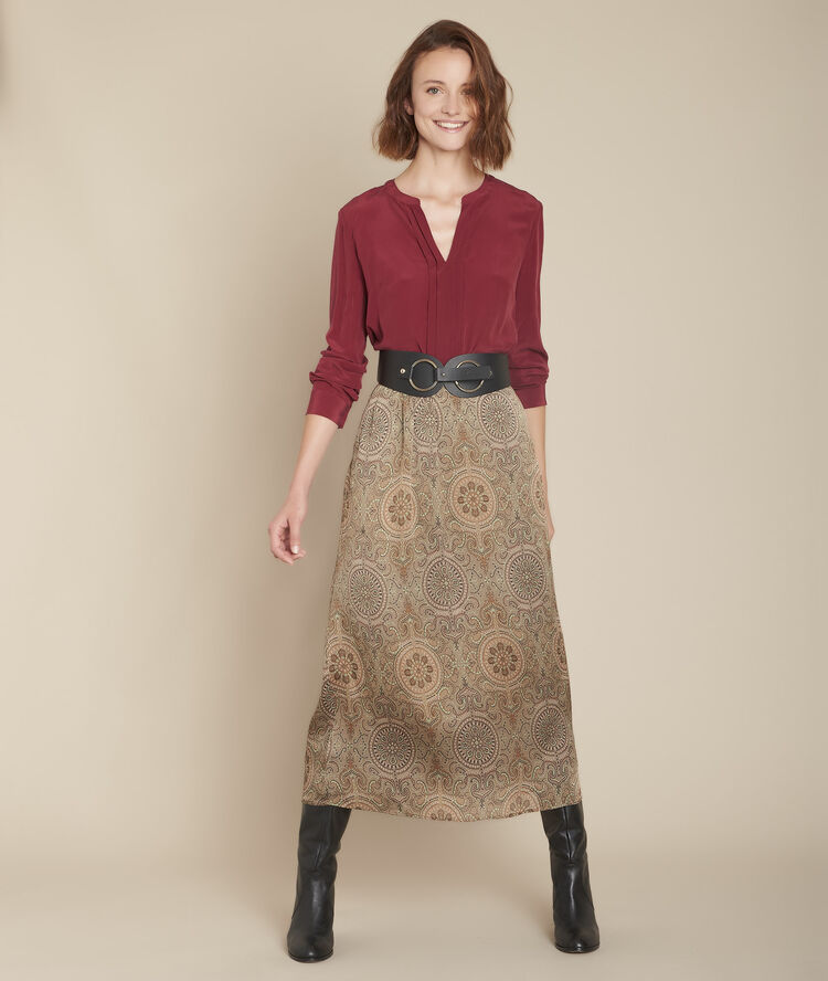 Soepele rok met print samba jaune pale.