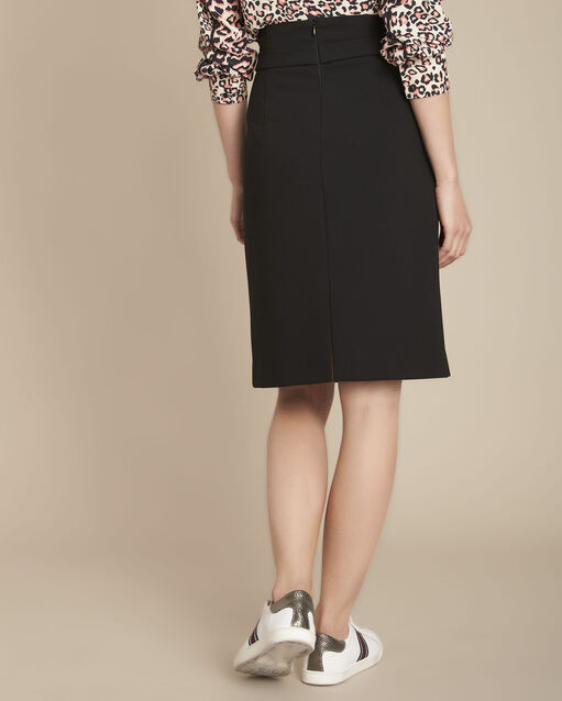 Jupe droite en microfibre noire karmen noir.