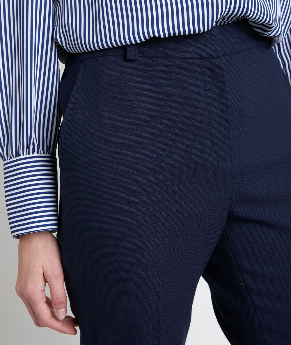 Pantalon cigarette piqué marine felix marine.