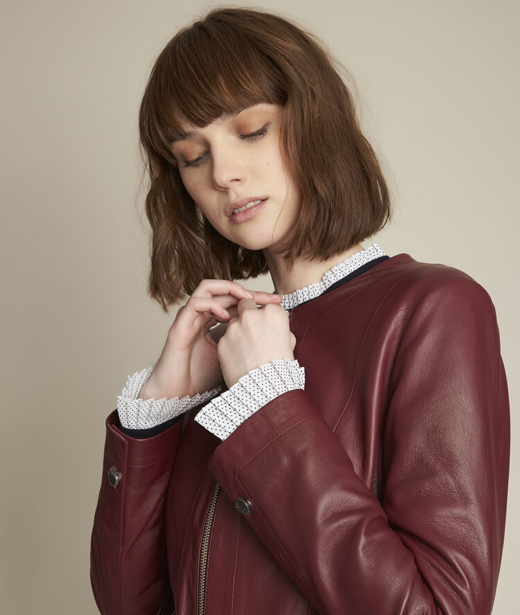 Veste en cuir porto livia peche.