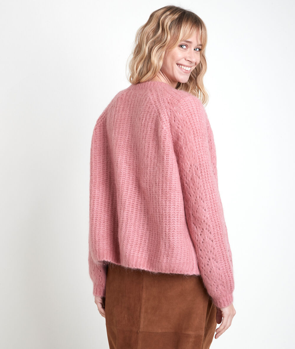 Gilet en laine mélangée rose ary rose des sables.