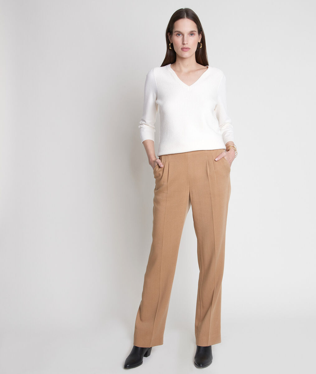 Pantalon large en lyocell camel Declan | 1-2-3 Pantalon large en lyocell camel Declan PhotoZ | 1-2-3
