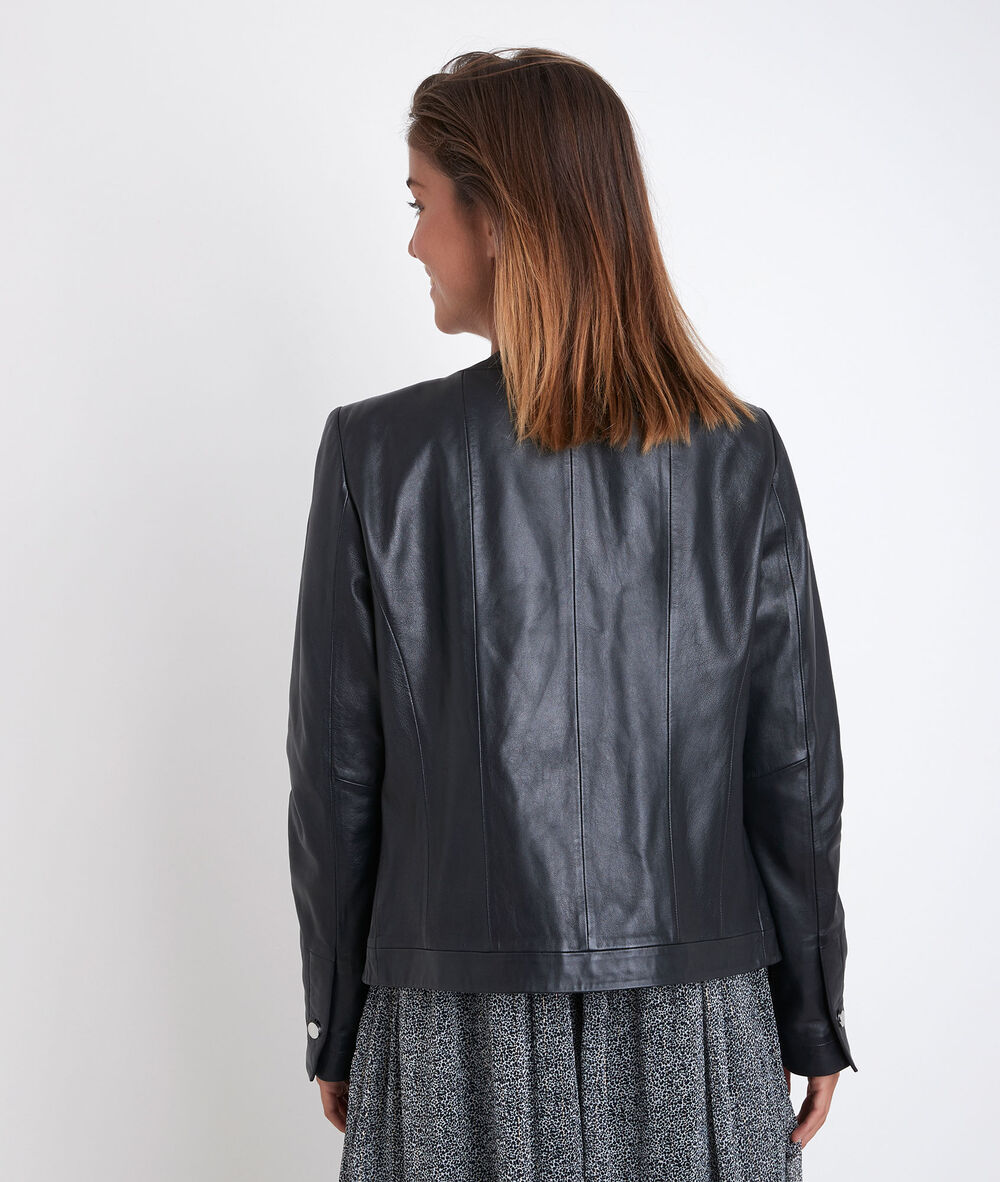 Veste en cuir noire livia noir.