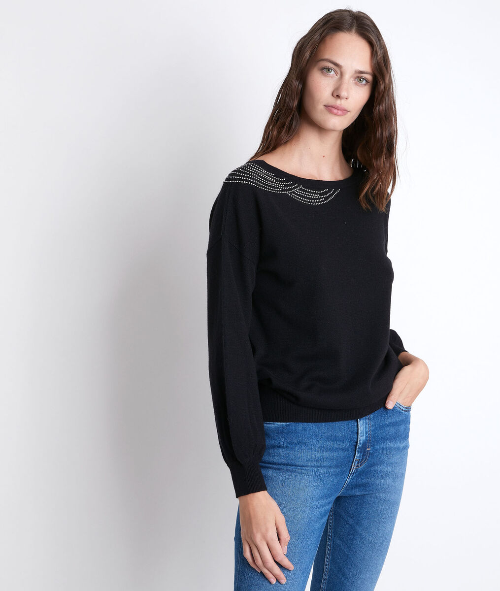 Pull en polyester recyclé à strass Roch | 1-2-3 Pull en polyester recyclé à strass Roch PhotoZ | 1-2-3