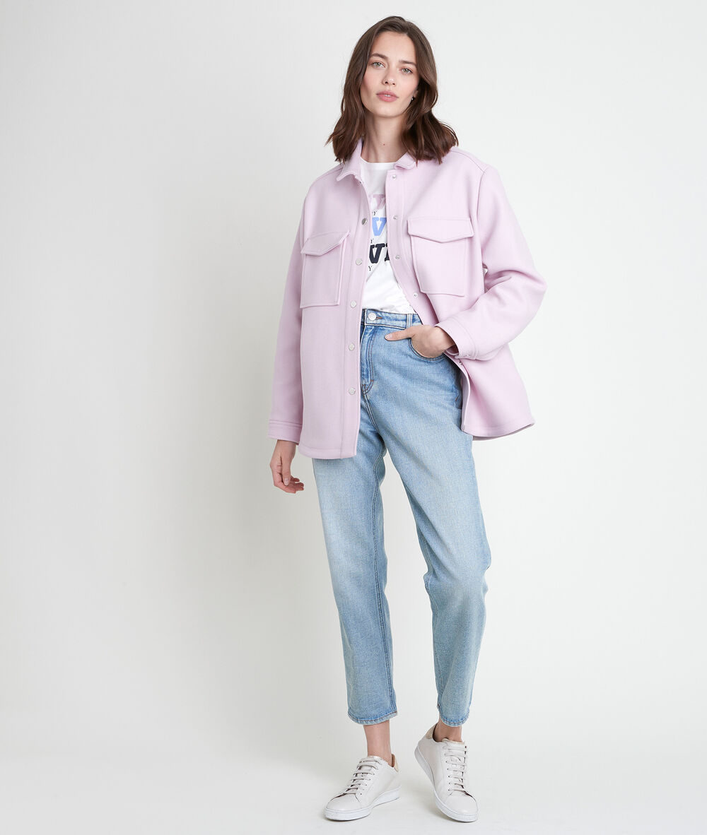 Surchemise laine fantaisie mauve jennifer mauve pale.