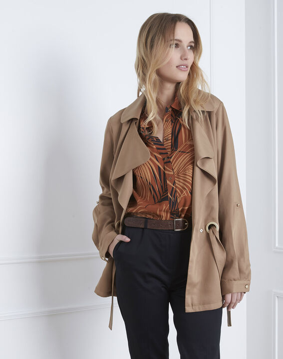 Veste beige fluide détail oeillets Felicita | 1-2-3 Veste beige fluide détail oeillets Felicita PhotoZ | 1-2-3