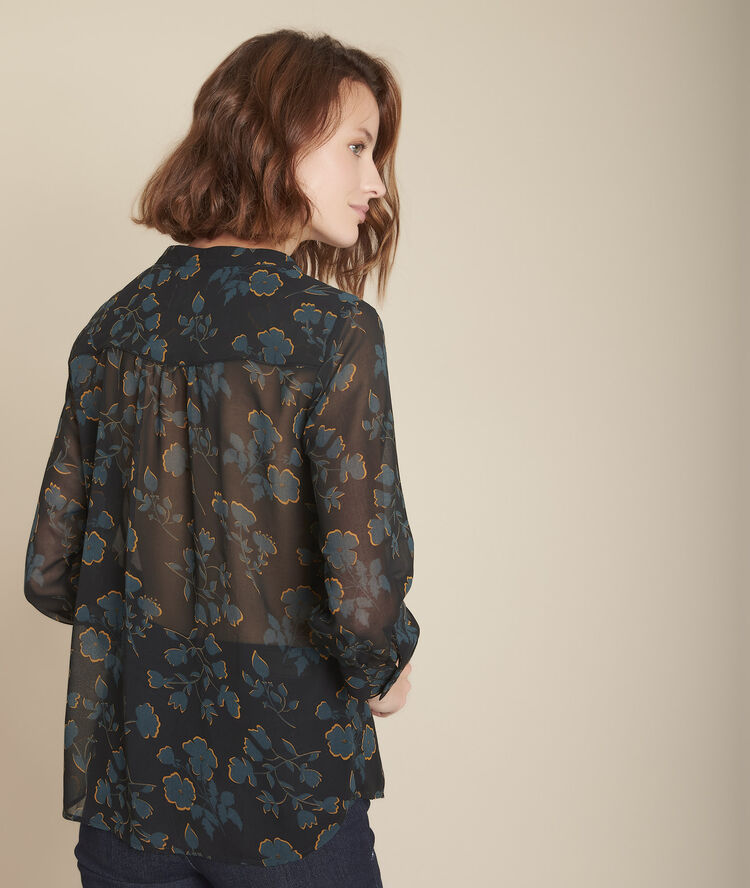 Blouse imprimé fleuri magane noir.