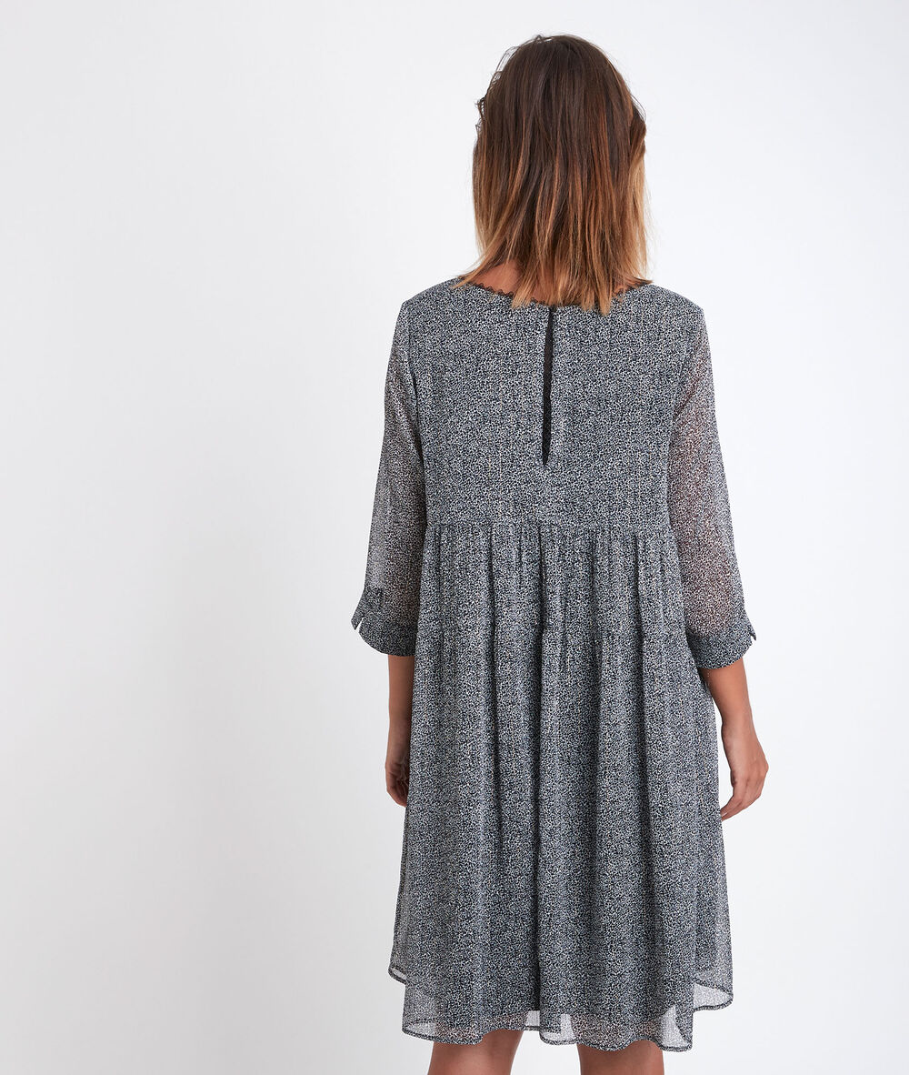Robe imprimée lurex noce anthracite.