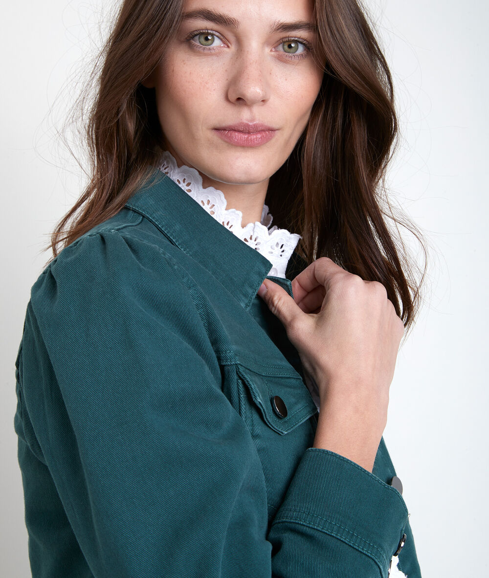 Veste en coton verte prisca eucalyptus.
