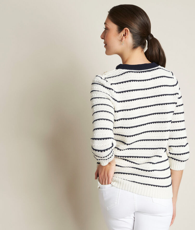 Pull rayé daphnee ecru.