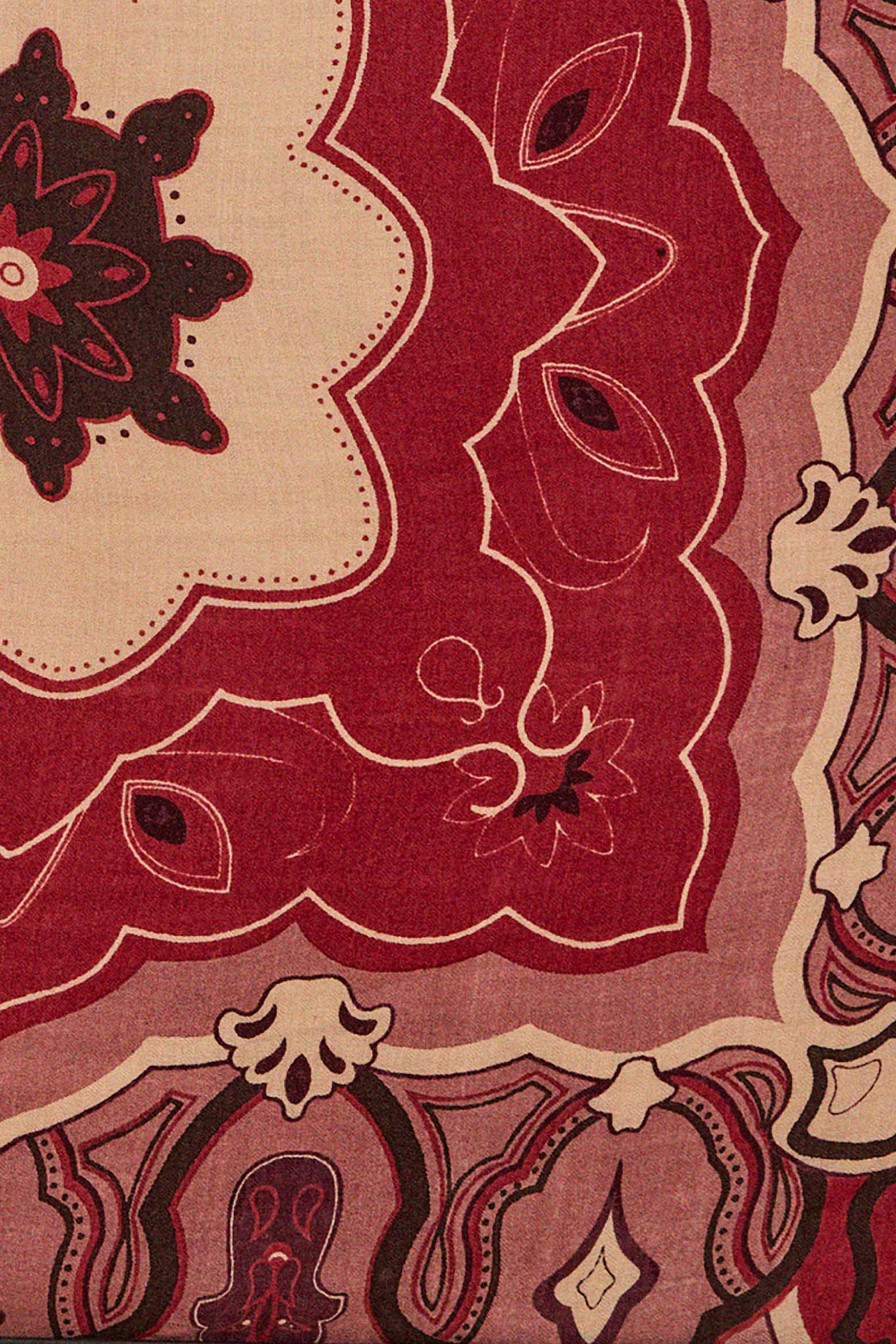 Détail du motif du foulard en laine