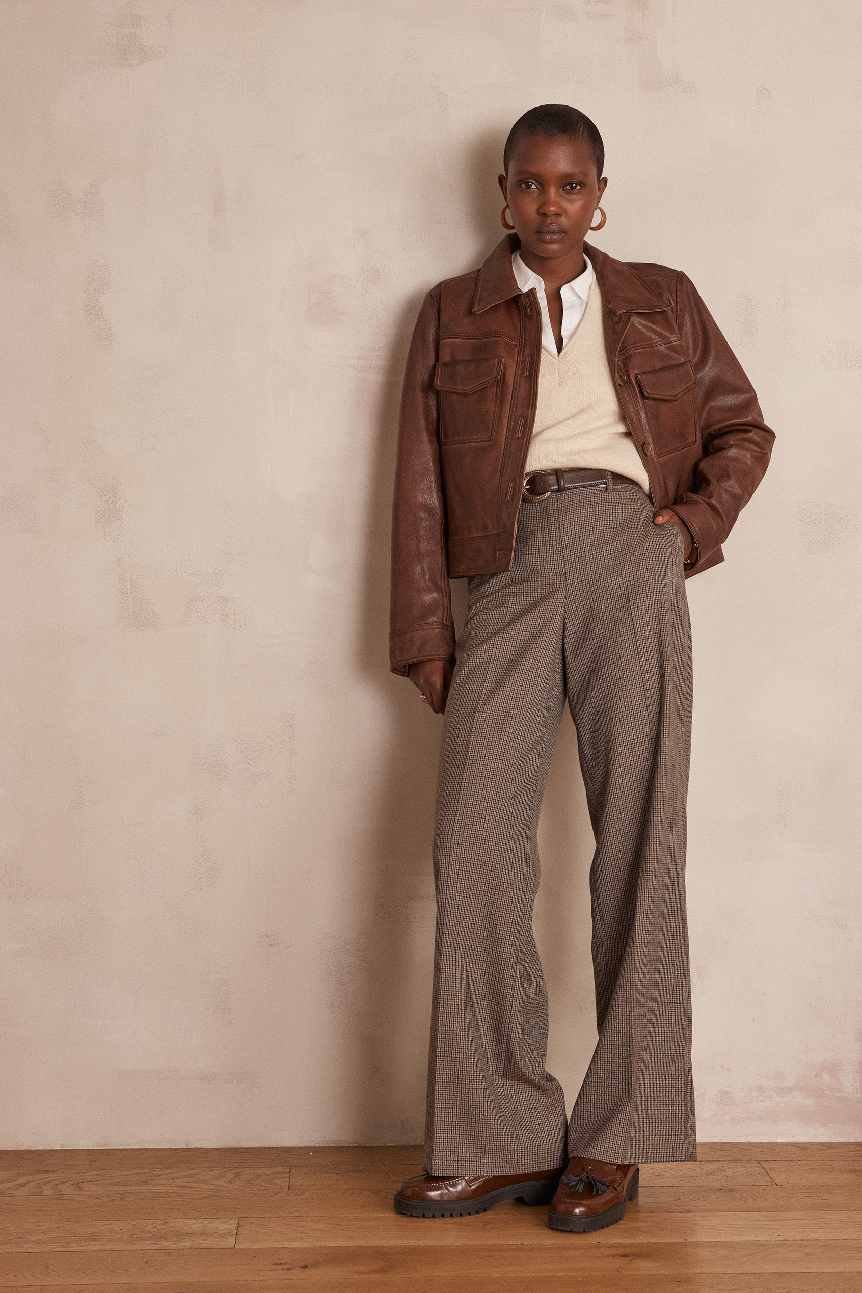 Pantalon large FERGUSON à carreaux POLYESTER | Maison 123