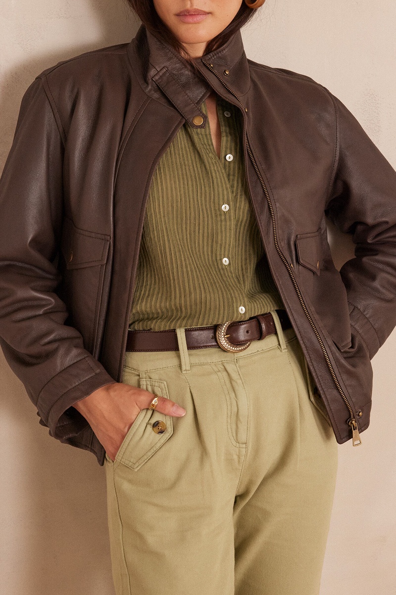 Veste bomber PERLE en cuir