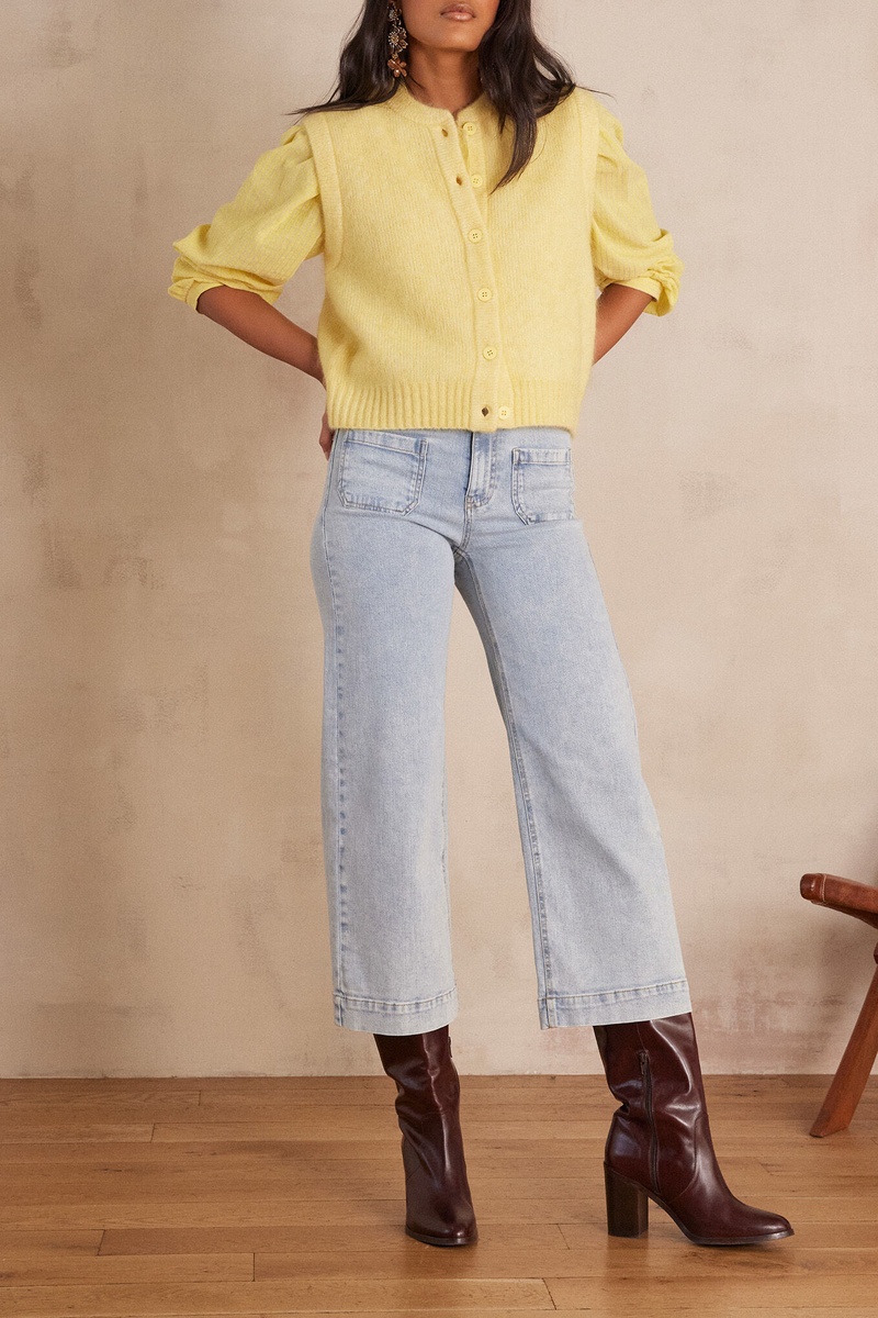 Jean cropped en denim LEA
