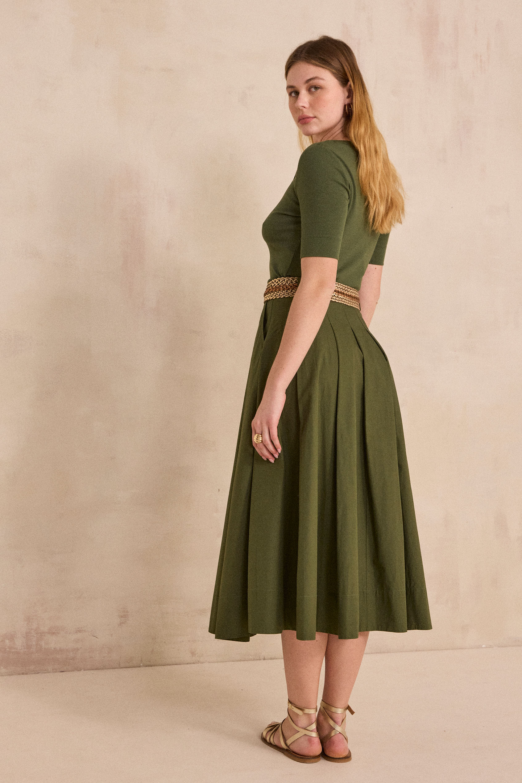 Jupe vintage plissé Écossais vert et bordeaux. Taille S, 36, 38. Saint Michael. Made in the U.K – Couleurs Vintage