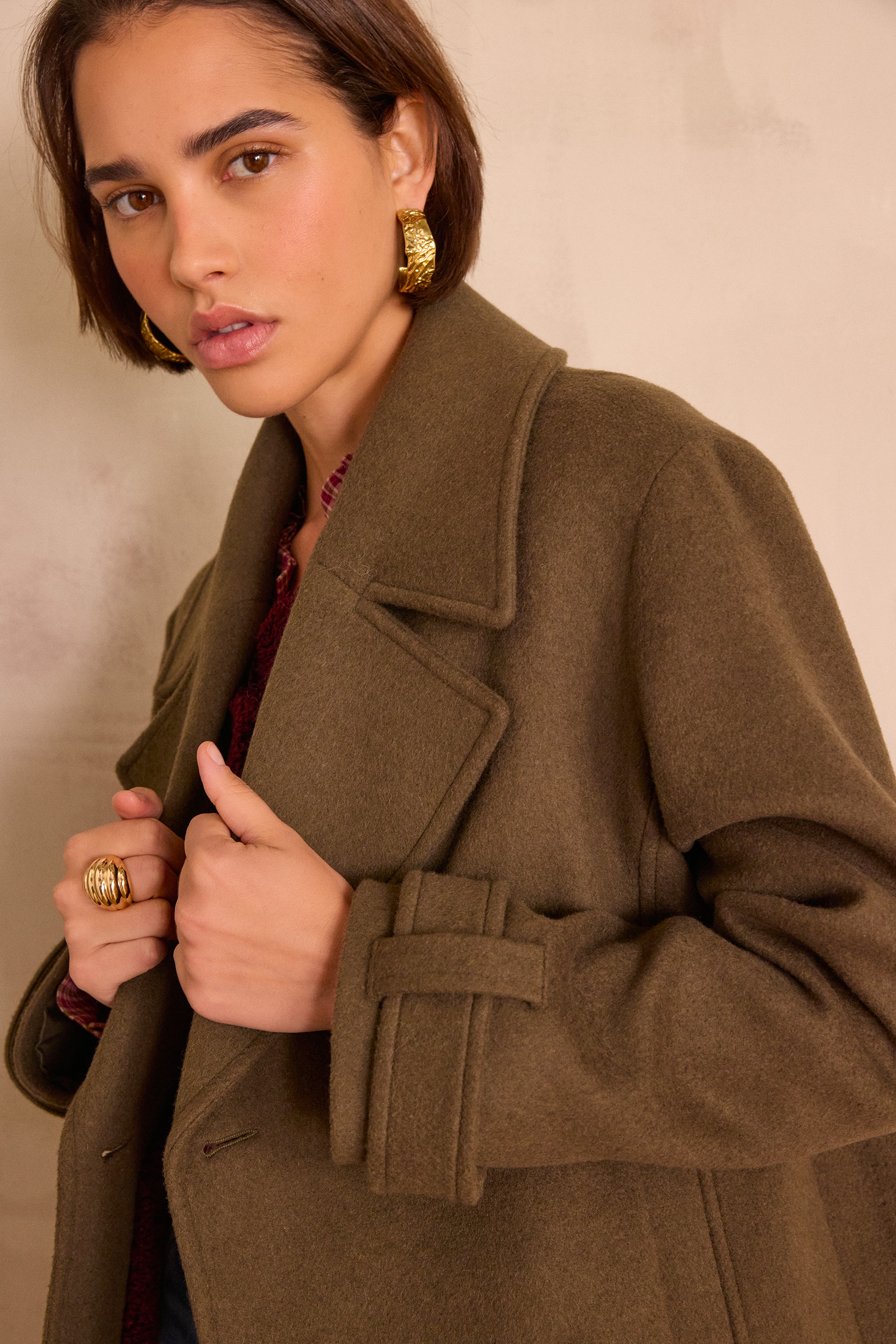 Manteau FLETCHER en laine Femme KAKI Maison 123