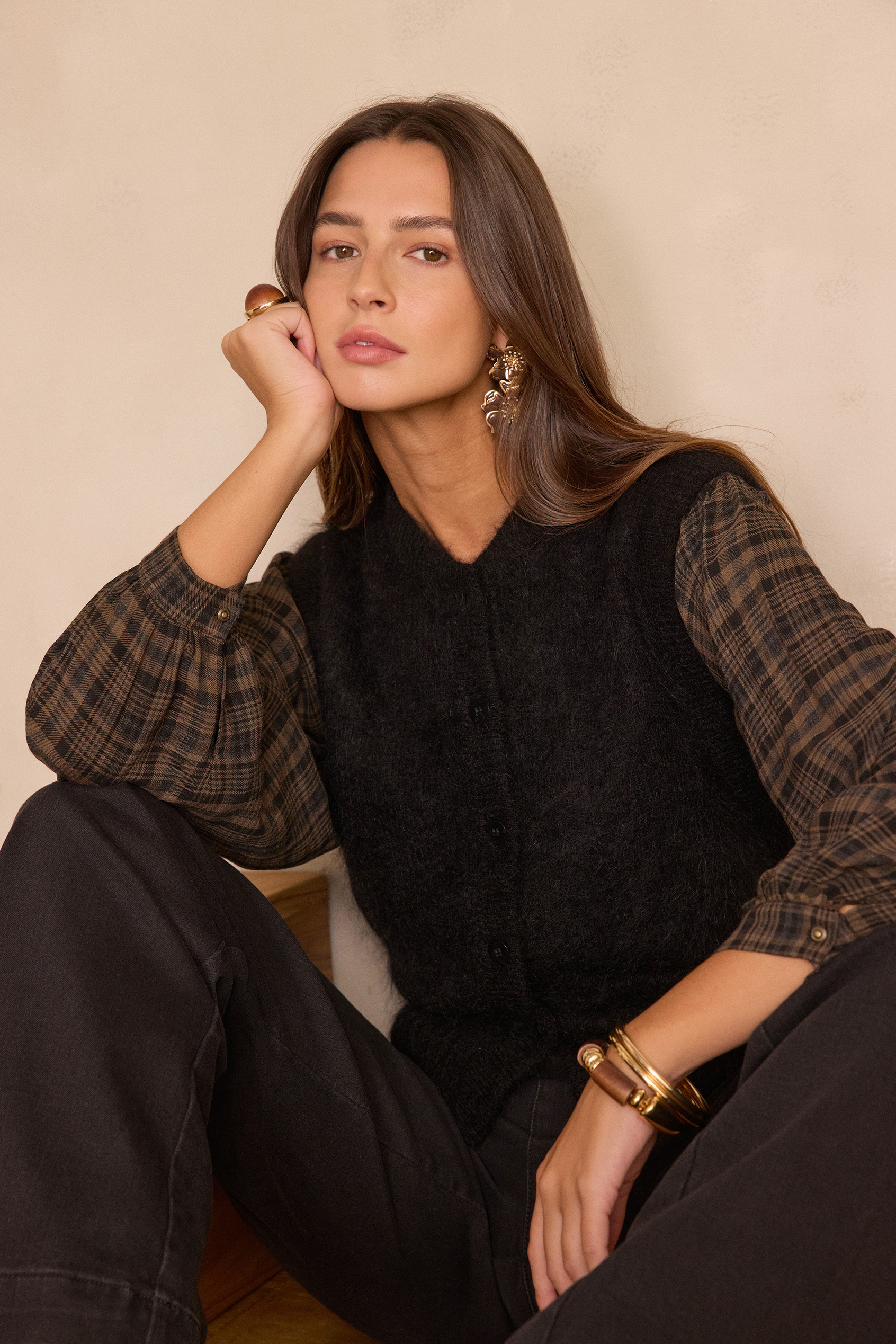 Gilet sans manches LOULOU en mohair et laine MOHAIR | Maison 123