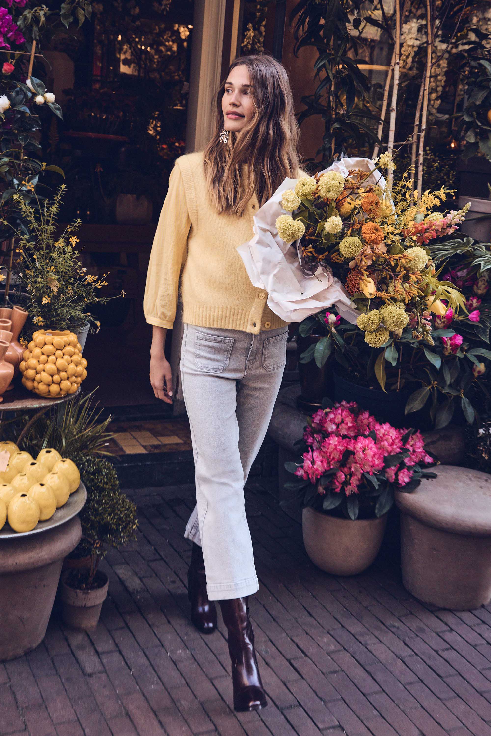 Jean LEA cropped en denim COTON | Maison 123