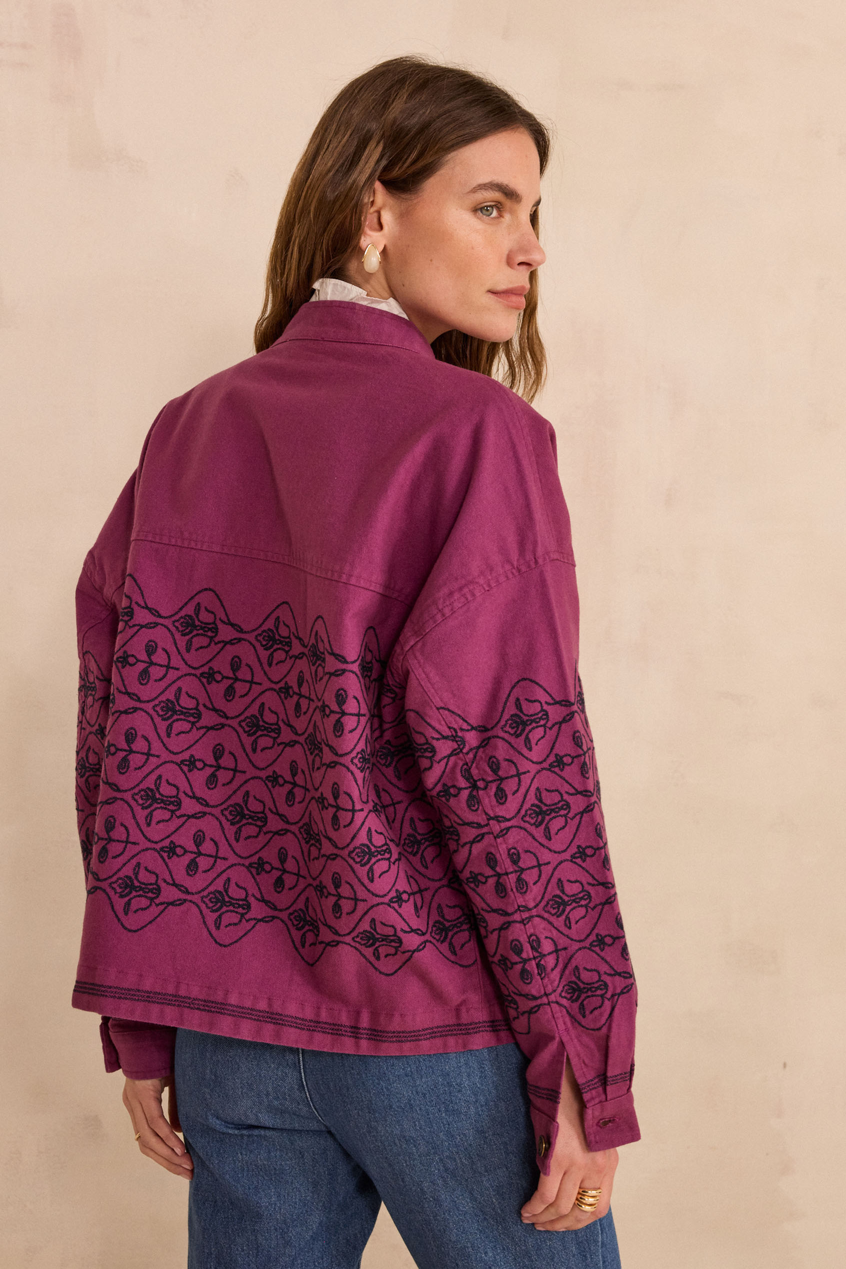 Veste Réversible Brodée Rio Las Vegas – Violet/noir – XL – Neuve Avec étiquettes