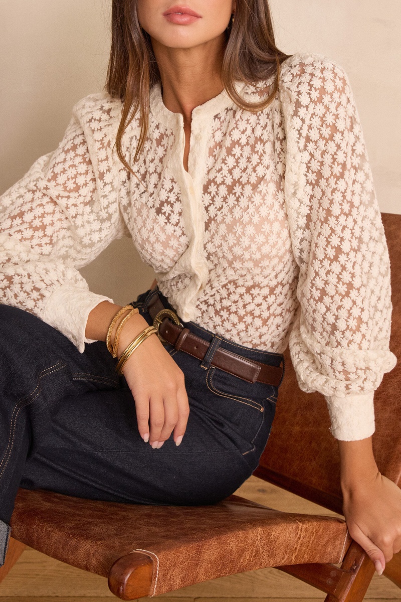 Chemise CAMOMILLE en coton brodée