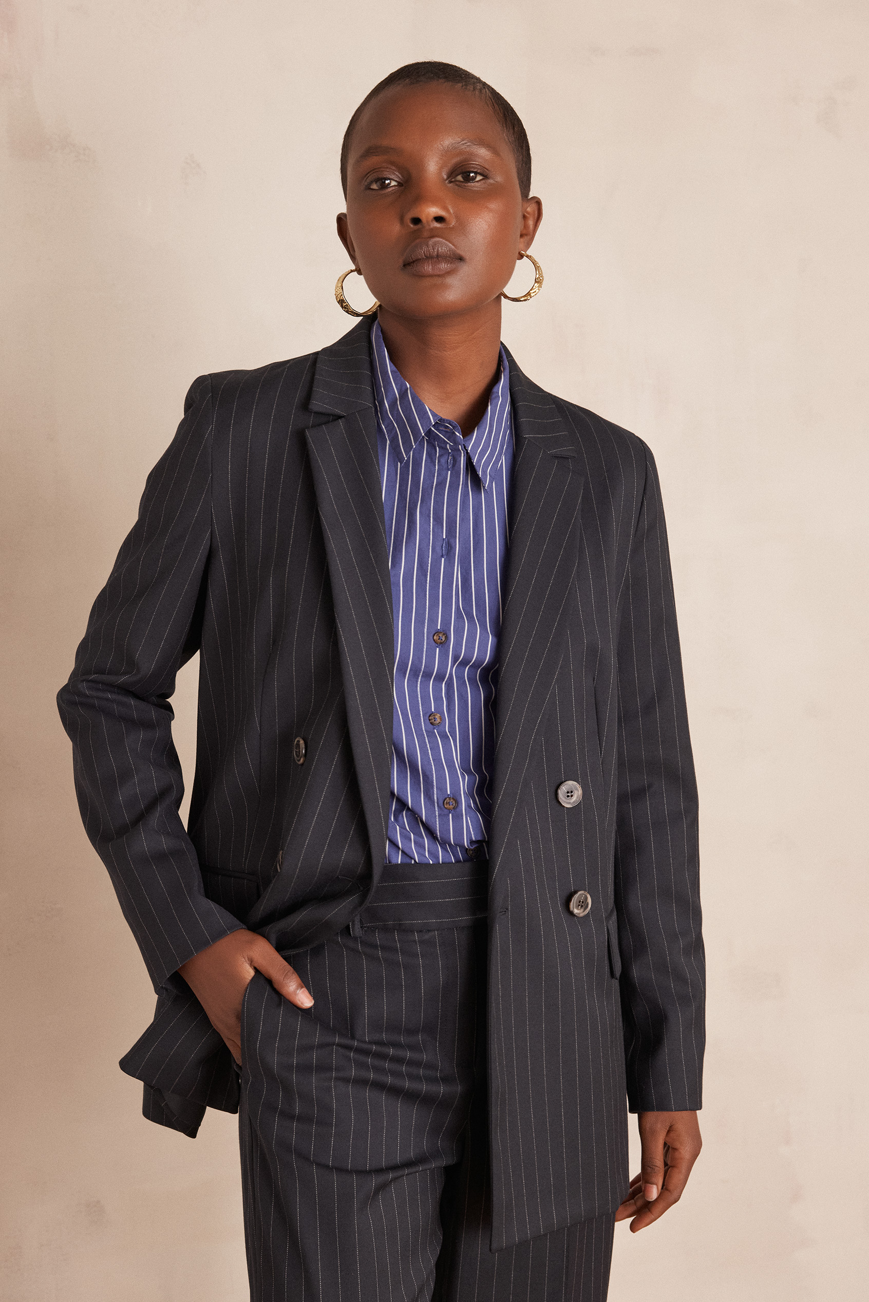 Veste tailleur FLORINE rayée