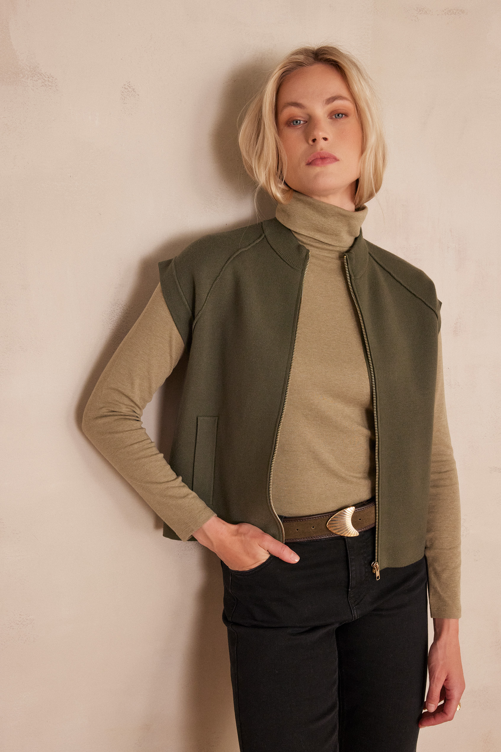 Veste sans manches BATISTA Femme KAKI Maison 123