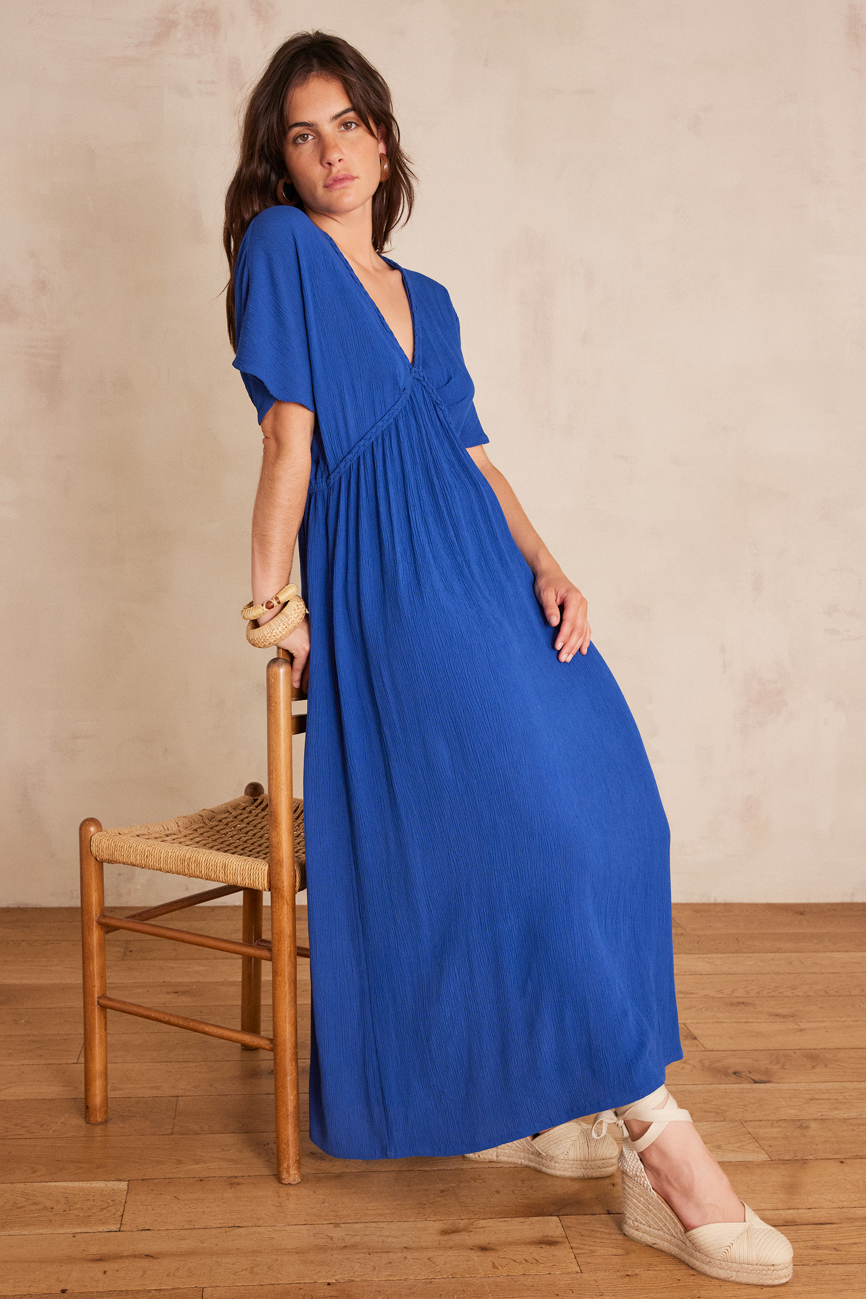 Robe longue REBECCA Femme BLEU ROI Maison 123