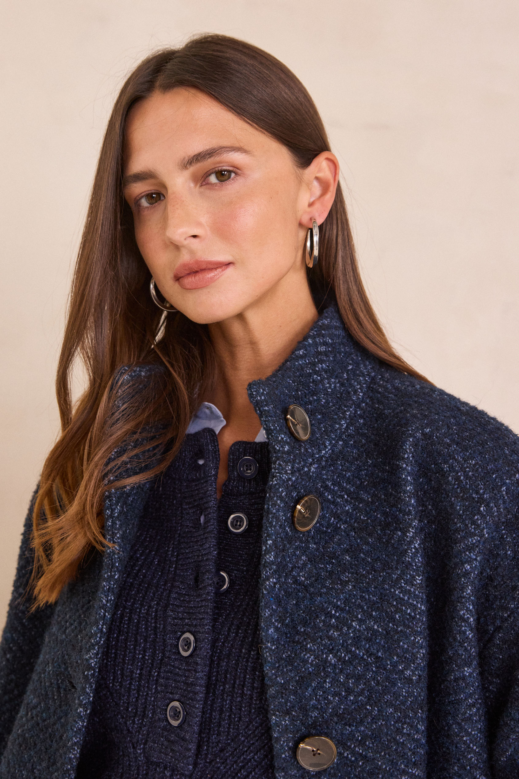 Robe longue en double gaze de coton bleu – Quintessence Robe longue en double gaze de coton bleu – Quintessence