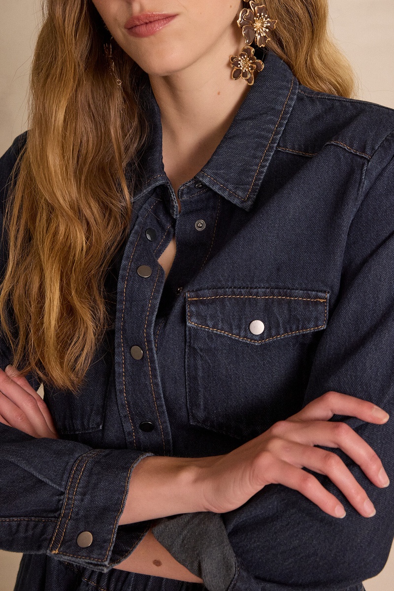 Chemise effet denim SOLANGE en 100% coton
