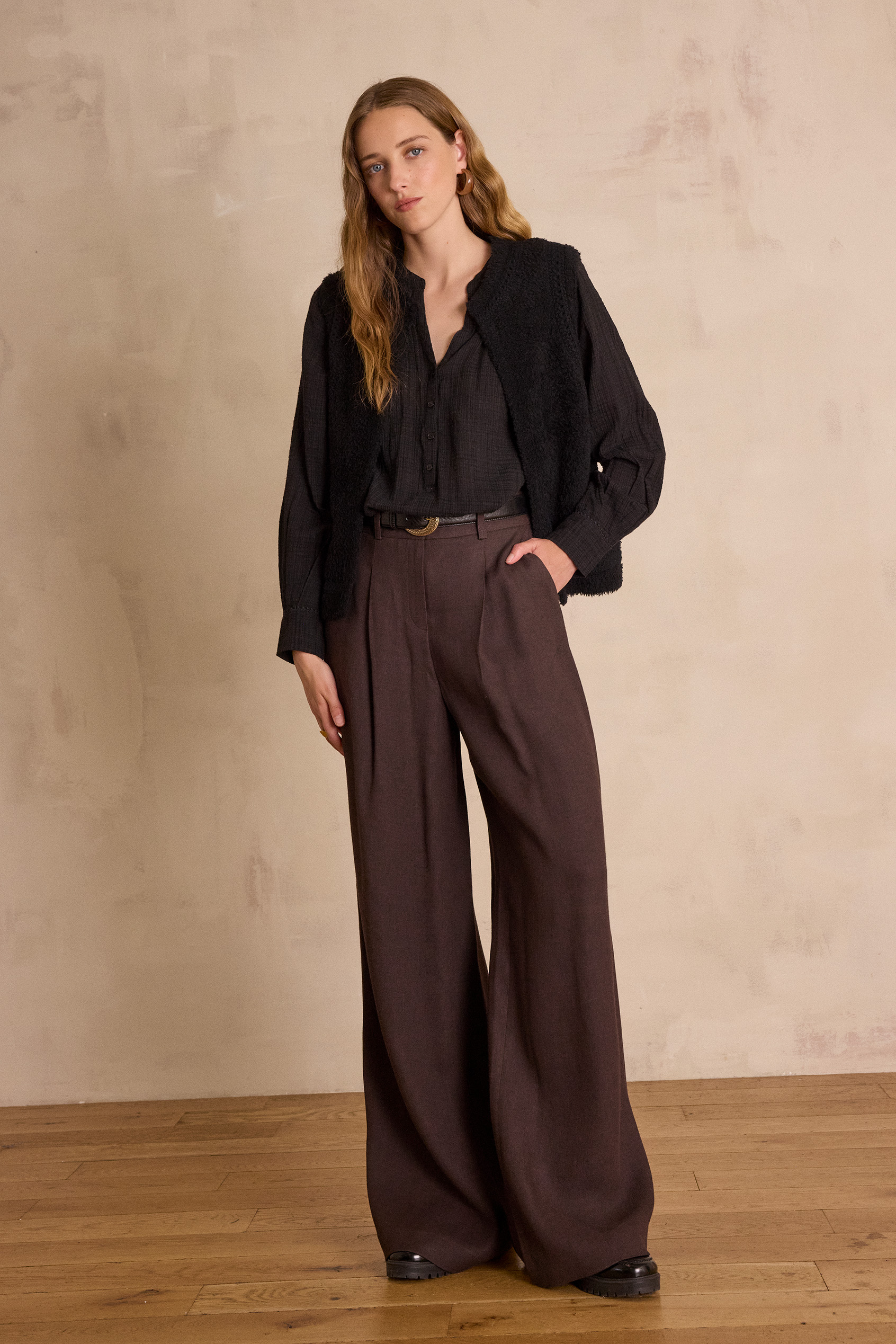 Pantalon FLAUBERT wide leg POLYESTER | Maison 123
