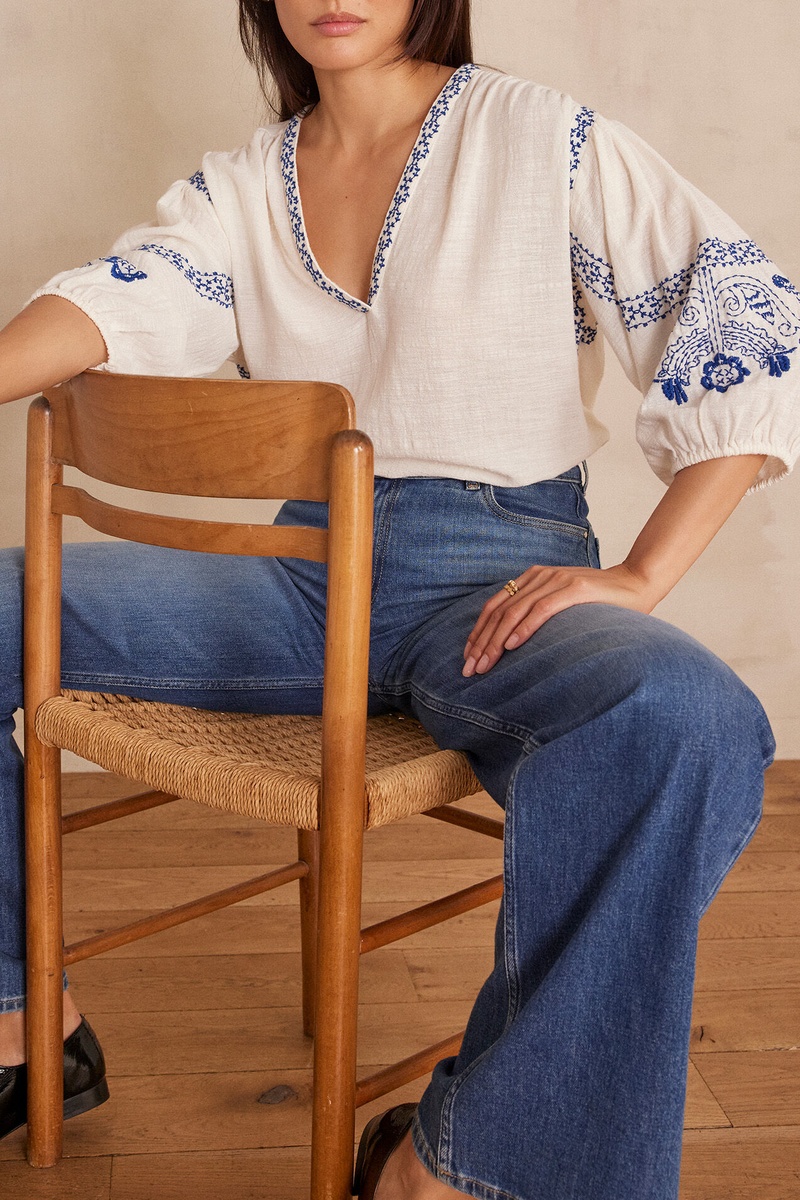 Blouse SALLY en coton brodée