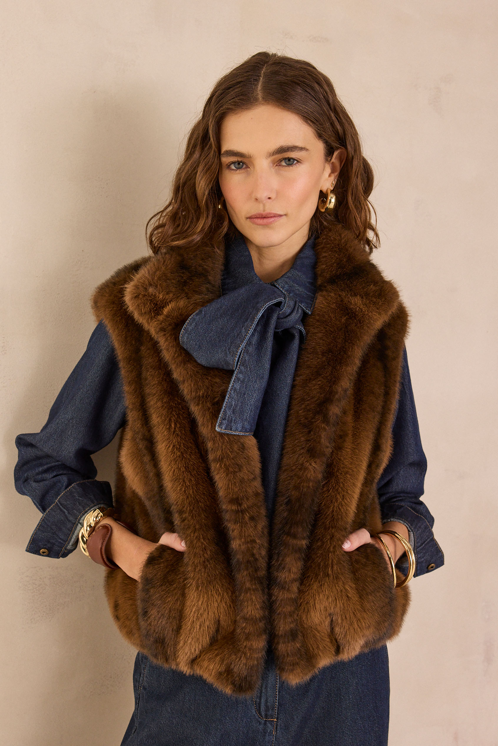 Gilet sans manches duveteux SUZANNE