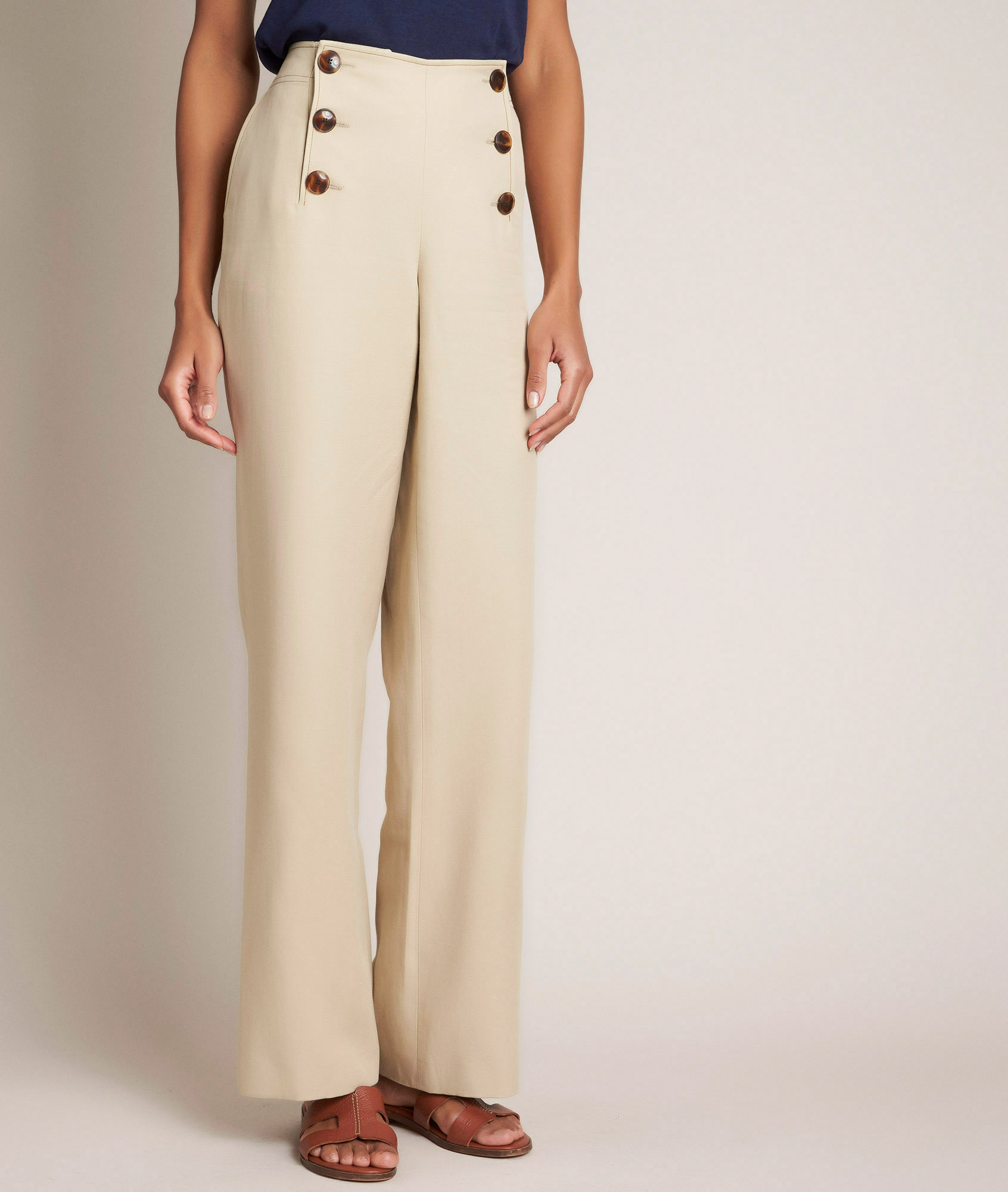 Pantalon à pont beige Hubert Femme