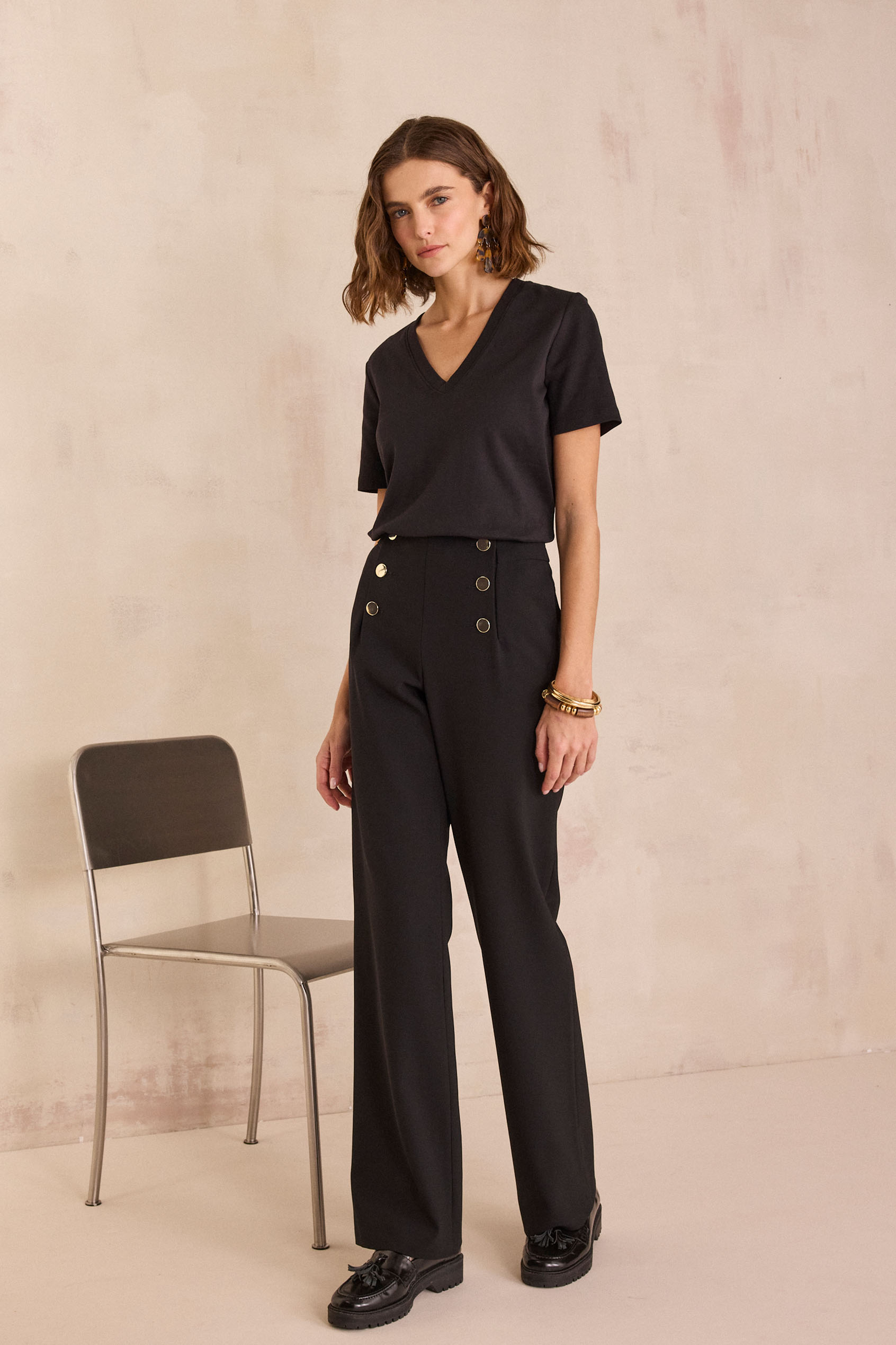 Pantalon large taille haute HUBERT
